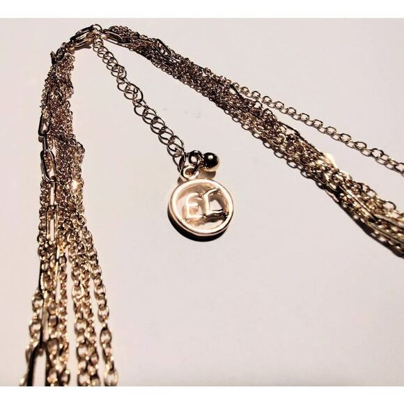 GORGEOUS GOLD MULTI STONE CRYSTAL CHAIN NECKLACE NWT - Picture 6 of 7